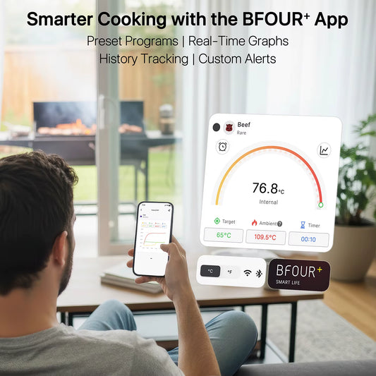 Wireless Meat Thermometer – WiFi & Bluetooth Smart Cooking Probe