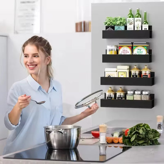 Magnetic Spice Rack Organizer (4 Pack) – Fridge Storage Solution