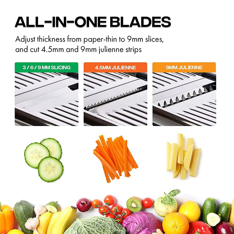 Adjustable Mandoline Slicer – Stainless Steel Vegetable Cutter