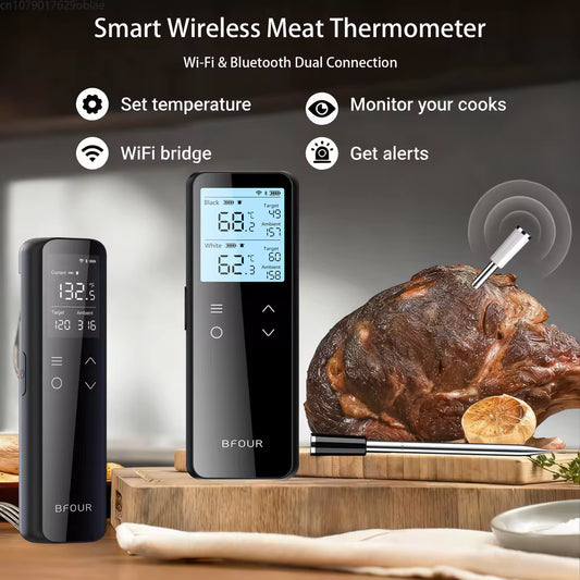 Wireless Meat Thermometer – WiFi & Bluetooth Smart Cooking Probe