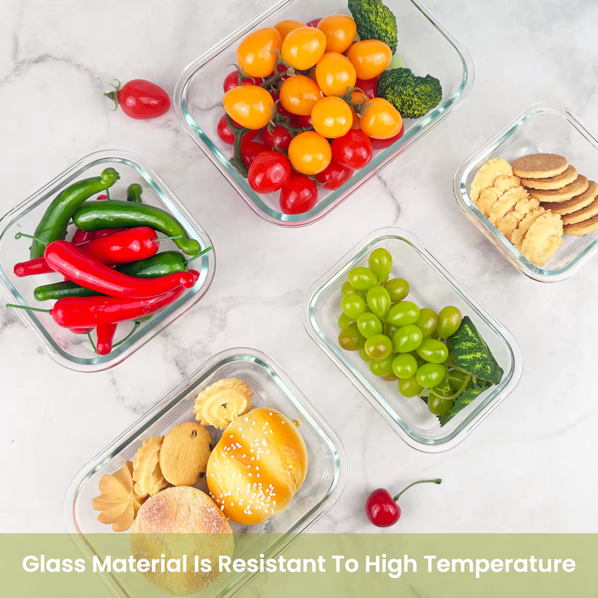 Glass Food Storage Containers Set (8pcs) – Airtight & Stackable