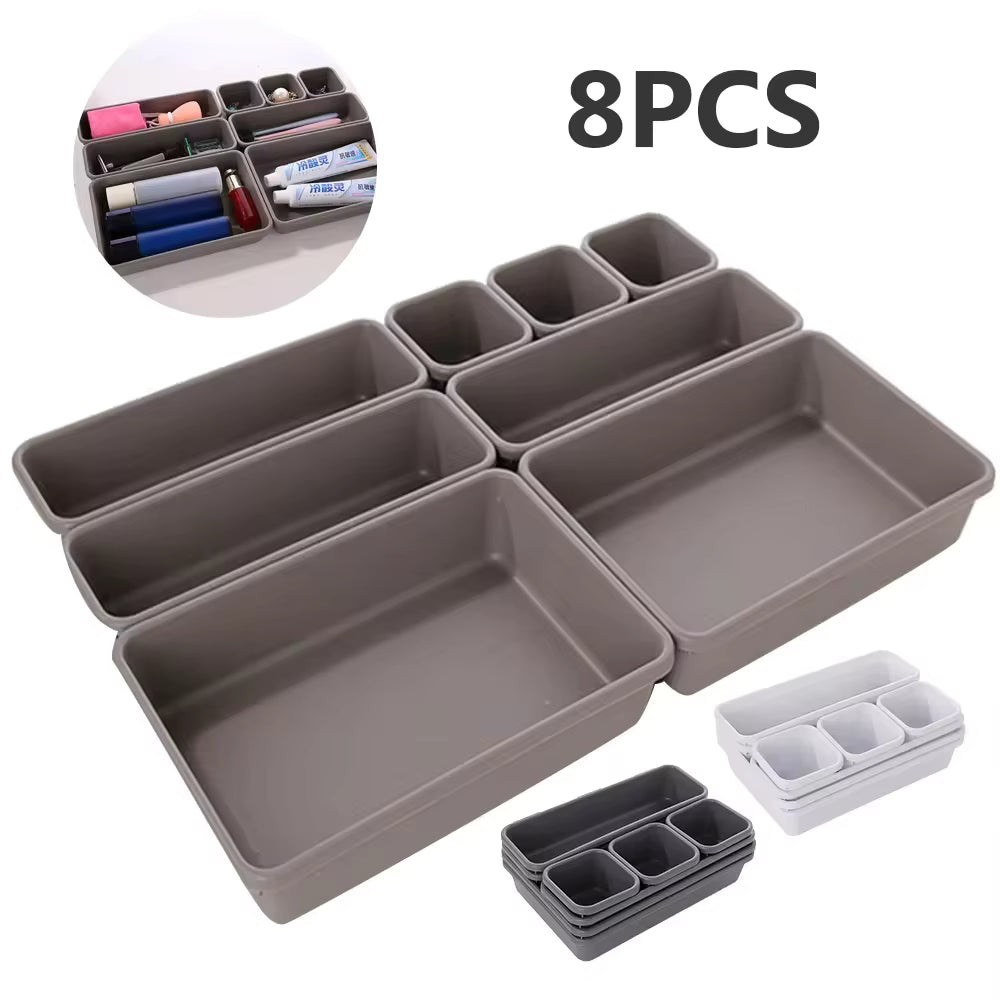 Adjustable Drawer Organizer Set (8pcs) – Storage Divider Trays