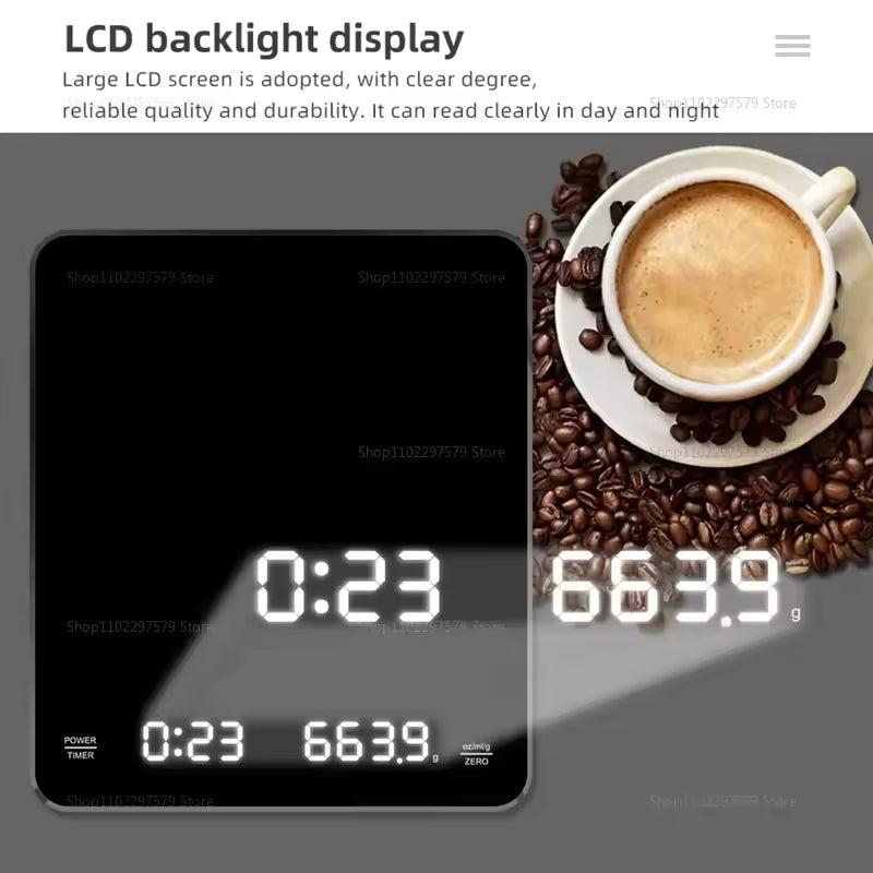 Digital Coffee Scale – 0.1g Precision with Timer