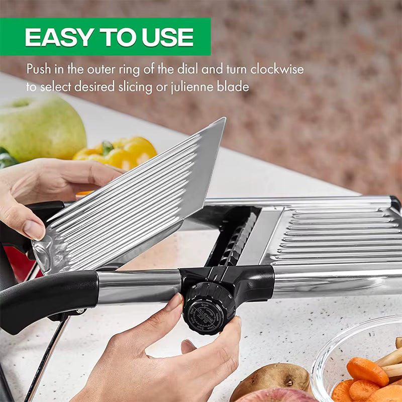 Adjustable Mandoline Slicer – Stainless Steel Vegetable Cutter