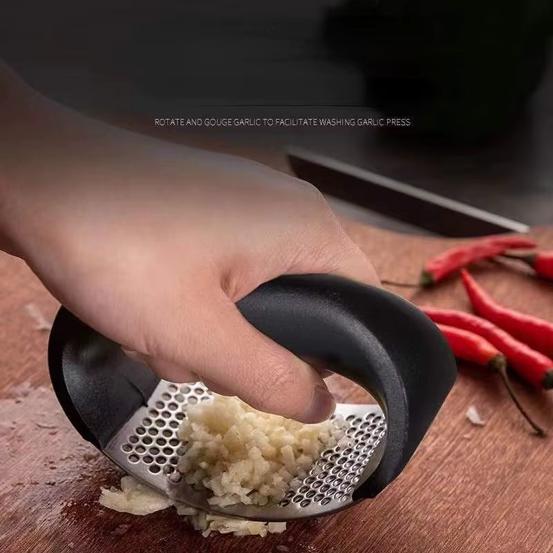 Stainless Steel Garlic Press – Manual Garlic Crusher