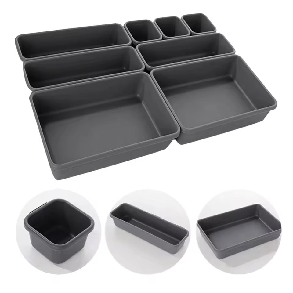 Adjustable Drawer Organizer Set (8pcs) – Storage Divider Trays