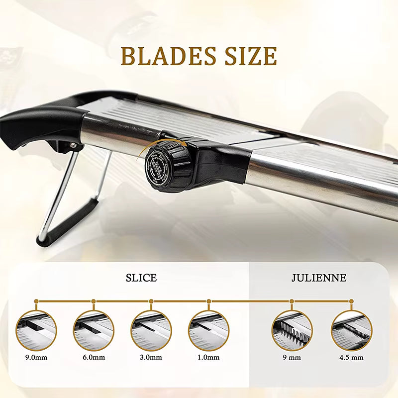Adjustable Mandoline Slicer – Stainless Steel Vegetable Cutter