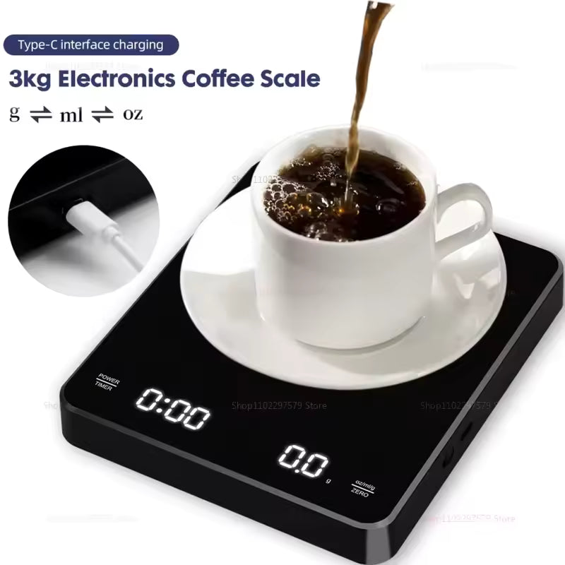 Digital Coffee Scale – 0.1g Precision with Timer